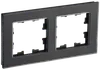 BRITE Frame 2-gang RU-2-2-Br glass matt black IEK0