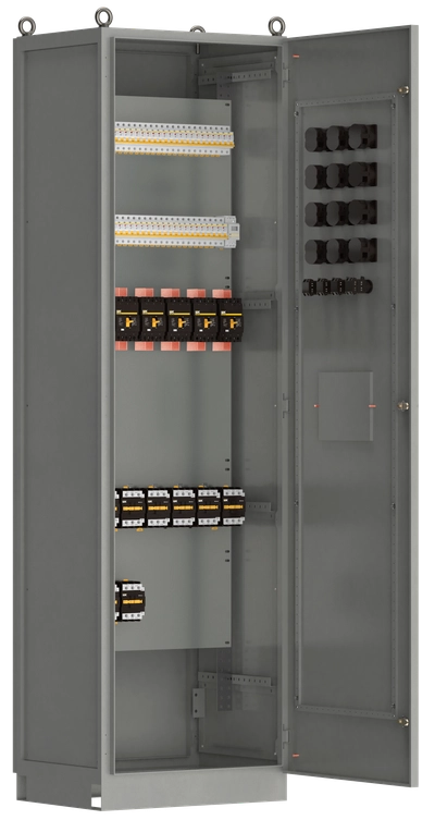 Панель распределительная ВРУ-8505 4Р-104-30 выключатели автоматические 3Р 4х125А 1Р 38х63А контакторы 5х65А IEK