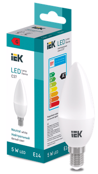 LED Candle C37 400lm 4000K E14 IEK
