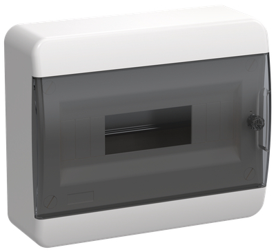 TEKFOR Корпус пластиковый ЩРН-П-12 IP41 черная прозрачная дверь IEK