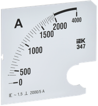 Шкала сменная для амперметра Э47 2000/5А класс точности 1,5 96х96мм IEK