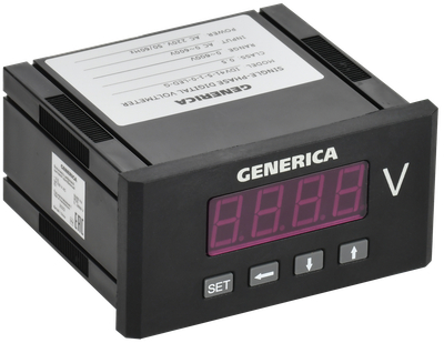 Вольтметр цифровой щитовой однофазный 48х96мм LED GENERICA