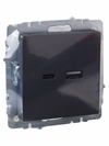 BRITE Розетка USB A+C 18Вт РЮ11-1-БрГ графит IEK5