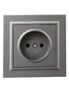 BRITE Socket 1-gang without earthing without protective shutters 10A assy. RSR10-1-0-BrS IEK steel1