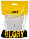 GLORY Выключатель 1-клавишный для открытой установки проходной 10А ВСп10-1-0-ХБм белый матовый IEK1