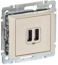 VALENA Розетка USB A + A 15Вт слоновая кость