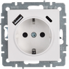 BRITE Розетка 1-местная с заземлением с защитными шторками 16А с USB A+C 18Вт РЮш11-1-БрБ белый IEK2