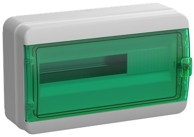 TEKFOR Корпус пластиковый КМПн-18 IP65 зеленая прозрачная дверь IEK