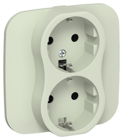 FLITE Розетка 2-местная с заземлением без защитных шторок безвинтовое крепление 16А РС12-1-А-ФлП панг IEK