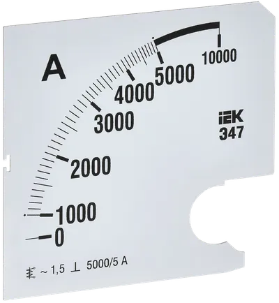 Шкала сменная для амперметра Э47 5000/5А класс точности 1,5 96х96мм IEK