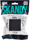 SKANDY Розетка 2-местная с заземлением с защитными шторками 16А в сборе SK-R07T титан IEK1