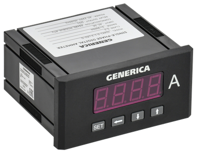 Амперметр цифровой щитовой однофазный DO RS-485 48х96мм LED GENERICA