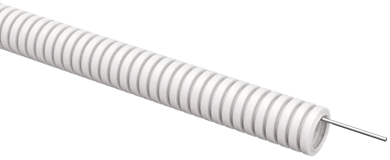 ELASTA Corrugated PVC pipe d=20mm with probe white (100m) IEK