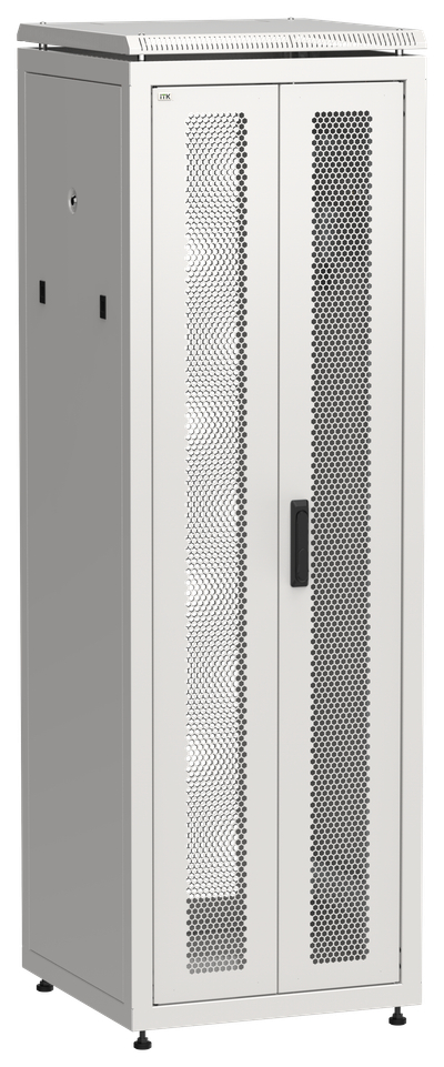 ITK LINEA N Шкаф сетевой 19" 38U 600х600мм двери передняя перфорированная задняя двустворчатая перфорированная серый