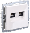 BRITE Розетка компьютерная двойная кат.5E RJ45 РК10-2-БрБ белый IEK0