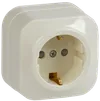 RSSh20-3-XK Single socket with grounding contact with protective shutter 16A open installation GLORY (cream) IEK0