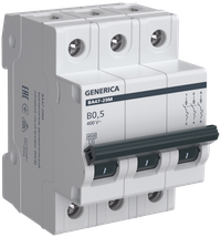 Автоматический выключатель ВА47-29М 3P 0,5А 4,5кА B GENERICA