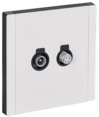 FORTE&PIANO Розетка двойная TV+SAT FP238M металл белый IEK