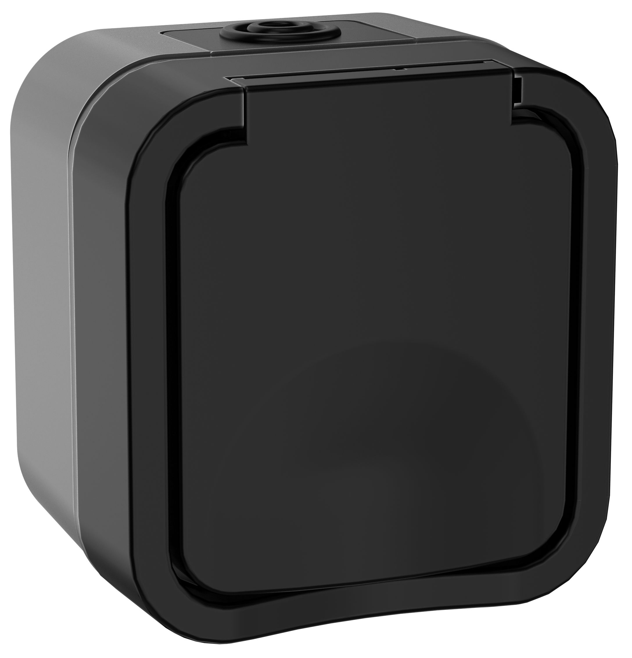 TORS Розетка 1-местная с заземляющим контактом и крышкой 16А IP55 TS120 графит IEK (TS-R16-16-55-K53)
