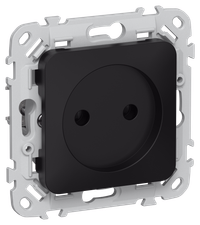 FLITE Розетка без заземления без защитных шторок 10А РС01-0-ФлЧ черный IEK