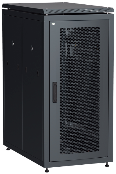 ITK Network cabinet 19" LINEA N, 28U, 800x1000mm, perf. front and rear door, black