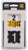 BRITE Рамка 2 -местная РУ-2-2-БрВа стекло ванильный IEK1