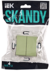 SKANDY Выключатель 2-клавишный 10А SK-V04G мятный IEK1