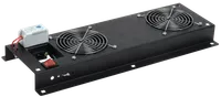 ITK Панель вентиляторная с выключателем и термостатом 2 вентилятора без кабеля питания черная