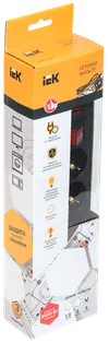 Power filter SF-05K with a switch 5 sockets 2P+PE/3meters 3x1mm2 black IEK1