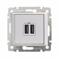 VALENA DIY Розетка USB A+A 15Вт белый