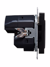 BRITE Розетка 1-местная с заземлением с защитными шторками 16А с USB A+A 5В 3,1А РЮш10-2-БрЧ черный IEK2