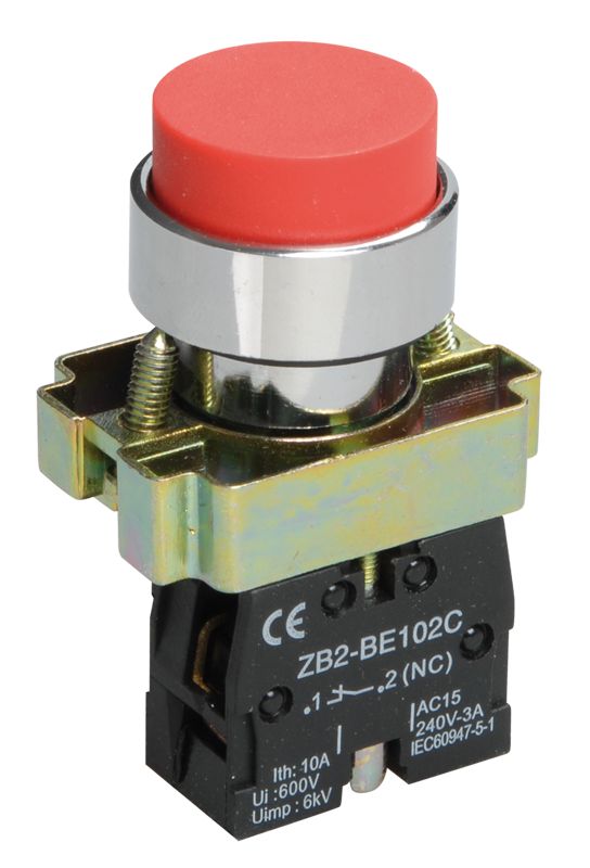 Кнопка управления LAY5-BL42 без подсветки красная 1NC IEK (BBT71-BL-K04)