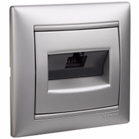 VALENA Розетка компьютерная RJ45 категория 6 UTP с захватами алюминий