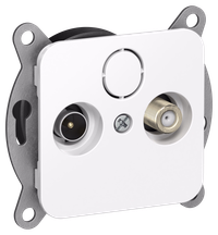 FLITE Розетка 2-местная TV+SAT экранированная проходная РТВс-2-1-2-ФлБ белый IEK