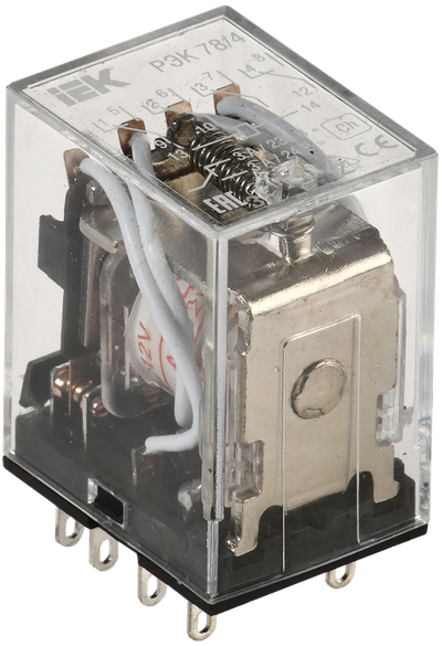 Реле РЭК78/4(MY4) с индикацией 3А 12В AC IEK