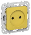 FLITE Розетка без заземления с защитными шторками безвинтовое крепление 10А РСш01-1-ФлЖК желтый карри IEK0
