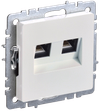 BRITE Розетка компьютерная двойная RJ45 кат.6 РК11-2-БрЖ жемчуг IEK0