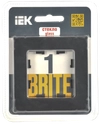 BRITE Рамка 1-местная РУ-1-2-Бр стекло черный матовый IEK1