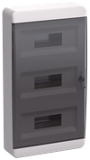 TEKFOR Корпус пластиковый ЩРН-П-36 IP41 черная прозрачная дверь IEK0
