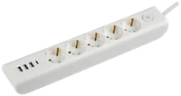 MODERN Extension cord U05V 5 places with earthing contact 2m 3x1mm2 16A/250V USBx4 white IEK