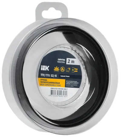 Heat shrink tubing TTU ng-LS 12/6 black (2m/pack) IEK