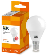 Лампа светодиодная G45 шар 5Вт 230В 3000К E14 IEK