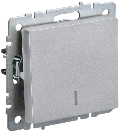 BRITE Single-gang switch with indication 10A BC10-1-7-BrA aluminum IEK