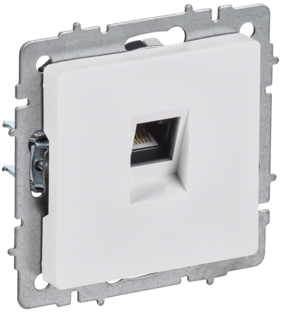 BRITE Розетка компьютерная RJ45 кат.6 РК11-БрАБ арктический белый IEK