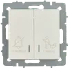 BRITE 2-gang switch with indication for hotels 10А ВС10-2-9-BrZh pearl IEK2