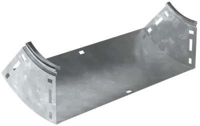Поворот на 45° вертикальный внутренний плавный предназначен для организации вертикального внутреннего поворота кабельной трассы на 45°. Крышка аксессуара в комплект не входит.
Аксессуар изготовлен из стали с цинковым покрытием, нанесенным погружением изделий в расплав цинка (защитный слой цинка не менее 55 мкм).