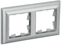 BRITE Frame 2-gang RU-2-Br aluminium/aluminum IEK