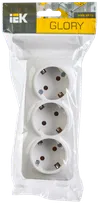 RS23-3-XB Triple socket with grounding contact 16A with opening installation GLORY (white) IEK1