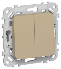 FLITE Выключатель 2-клавишный кнопочный 10А ВС12-2-0-ФлХ хаки IEK