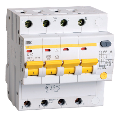 RCBO AD14 4P 40A 30mA IEK